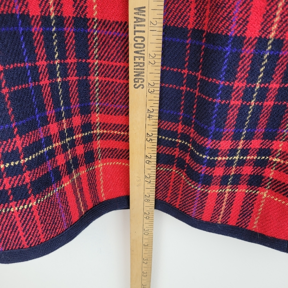 Liz Claiborne vintage wool red plaid blazer gold buttons 80's office preppy 10 - Picture 5 of 10